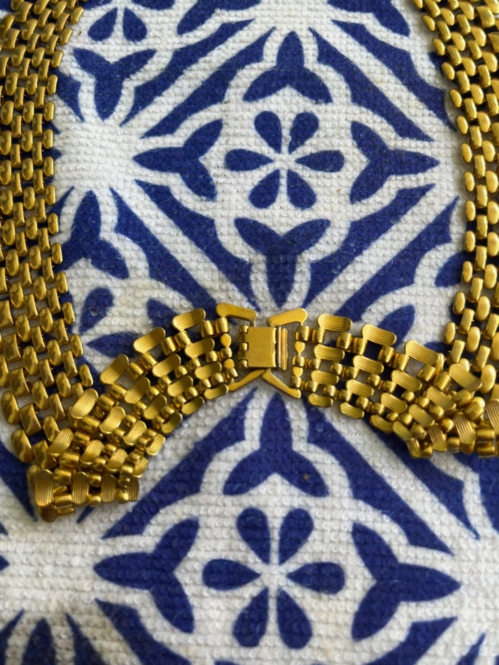 Vintage Gold Plated Egyptian Revival Cleopatra Panther link Necklace - Picture 4 of 6